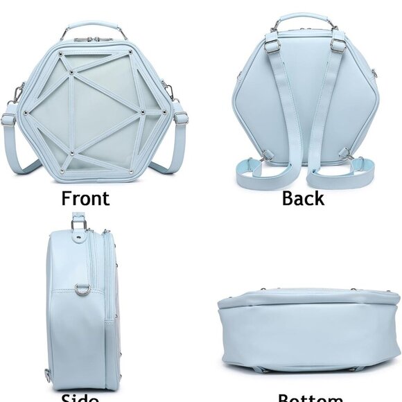 Stylish Adjustable Ita Backpack with Heart-Shaped Window for Daily Adventures - Picture 4 of 6